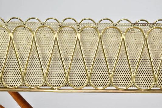 1950s Italian Brass & Teak Jardinière by Cesare Lacca