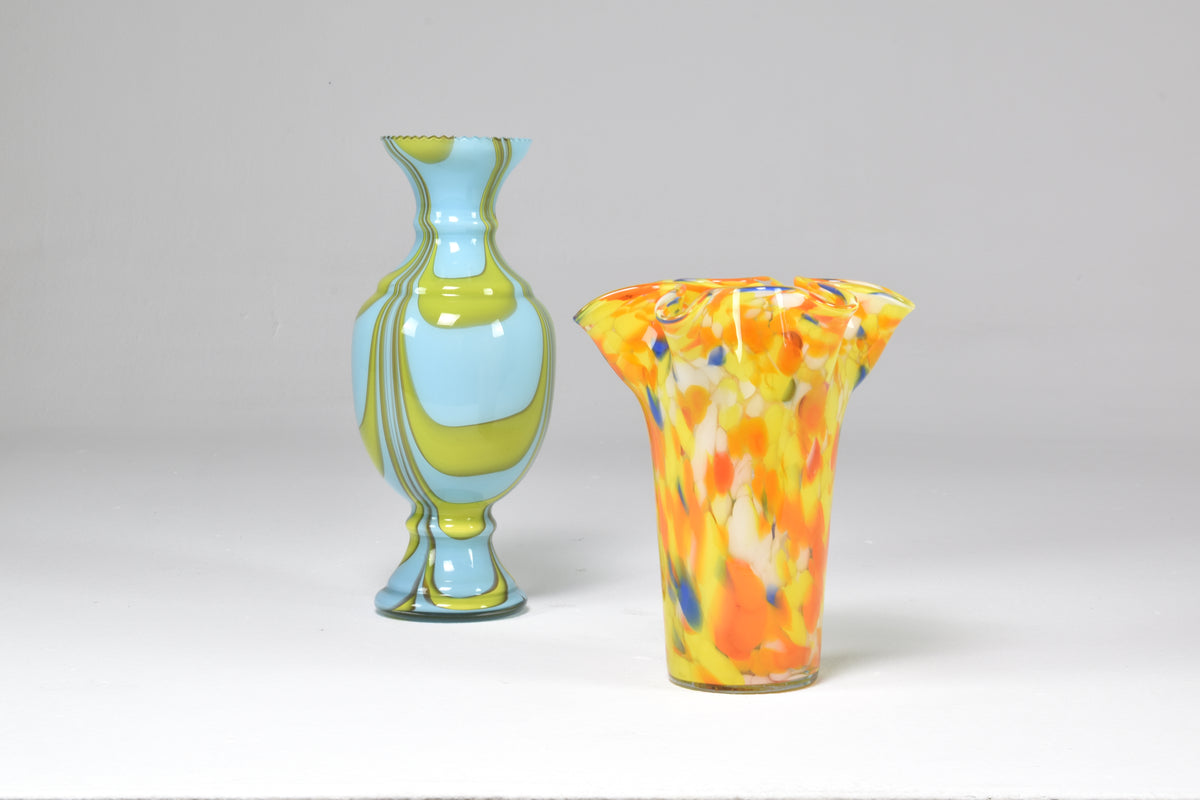 1960's Italian Hand Blown Glass Vase
