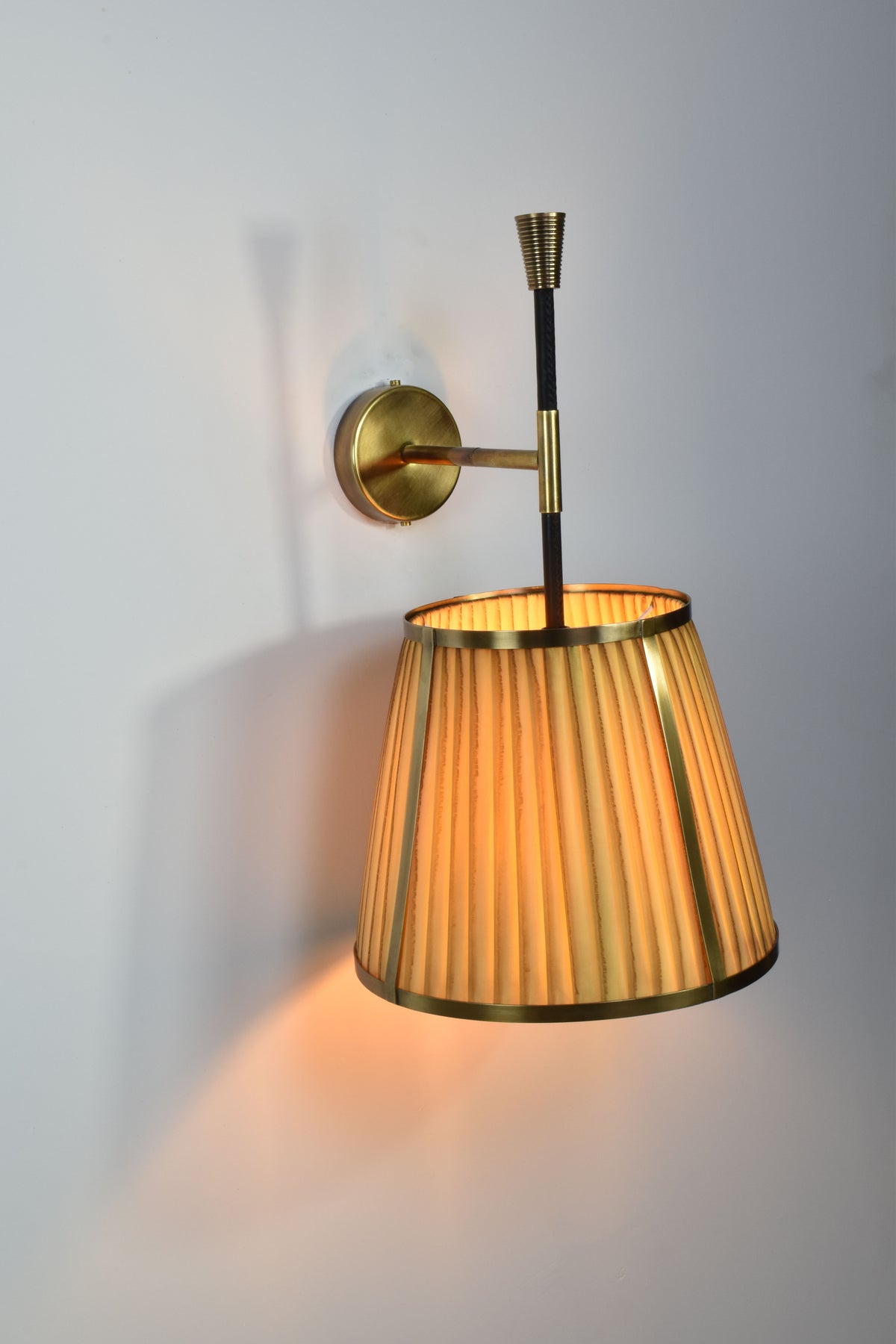 Shop Caeli-W4 Brass and Fabric Sconce, JAS - Spirit Gallery Vintage Furniture