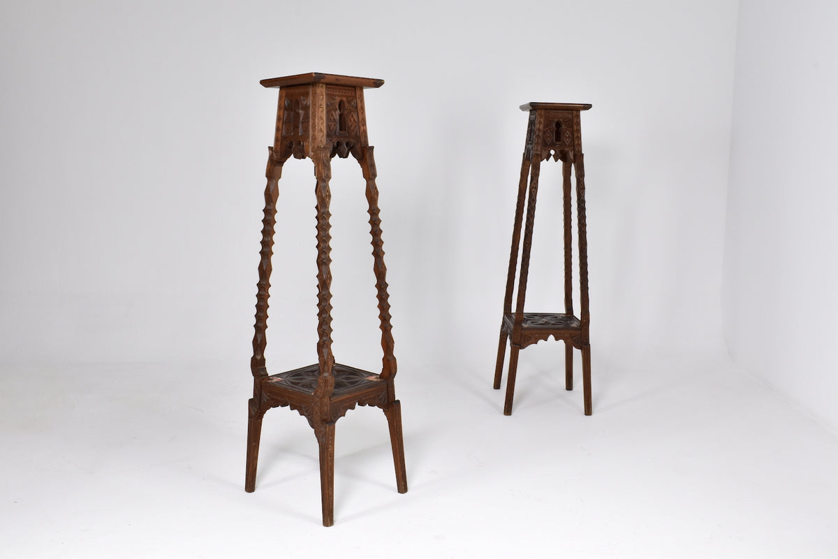 Shop Exquisite Pair of 1930's Moorish Pedestal tables - Spirit Gallery Vintage Furniture