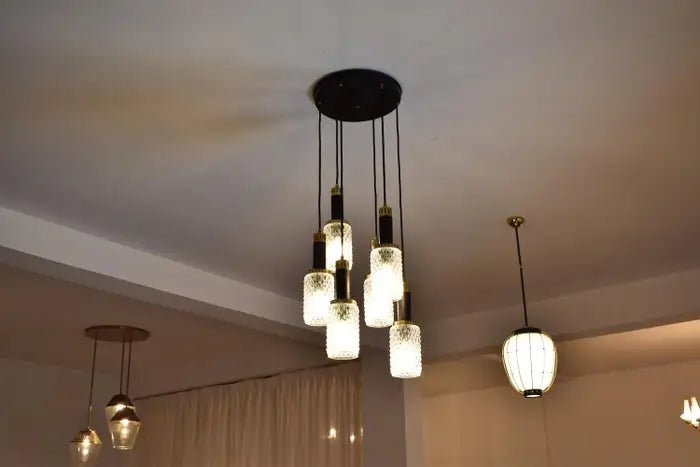Shop 1960's 6 Light Glass Pendant by Stilnovo - Spirit Gallery Vintage Furniture