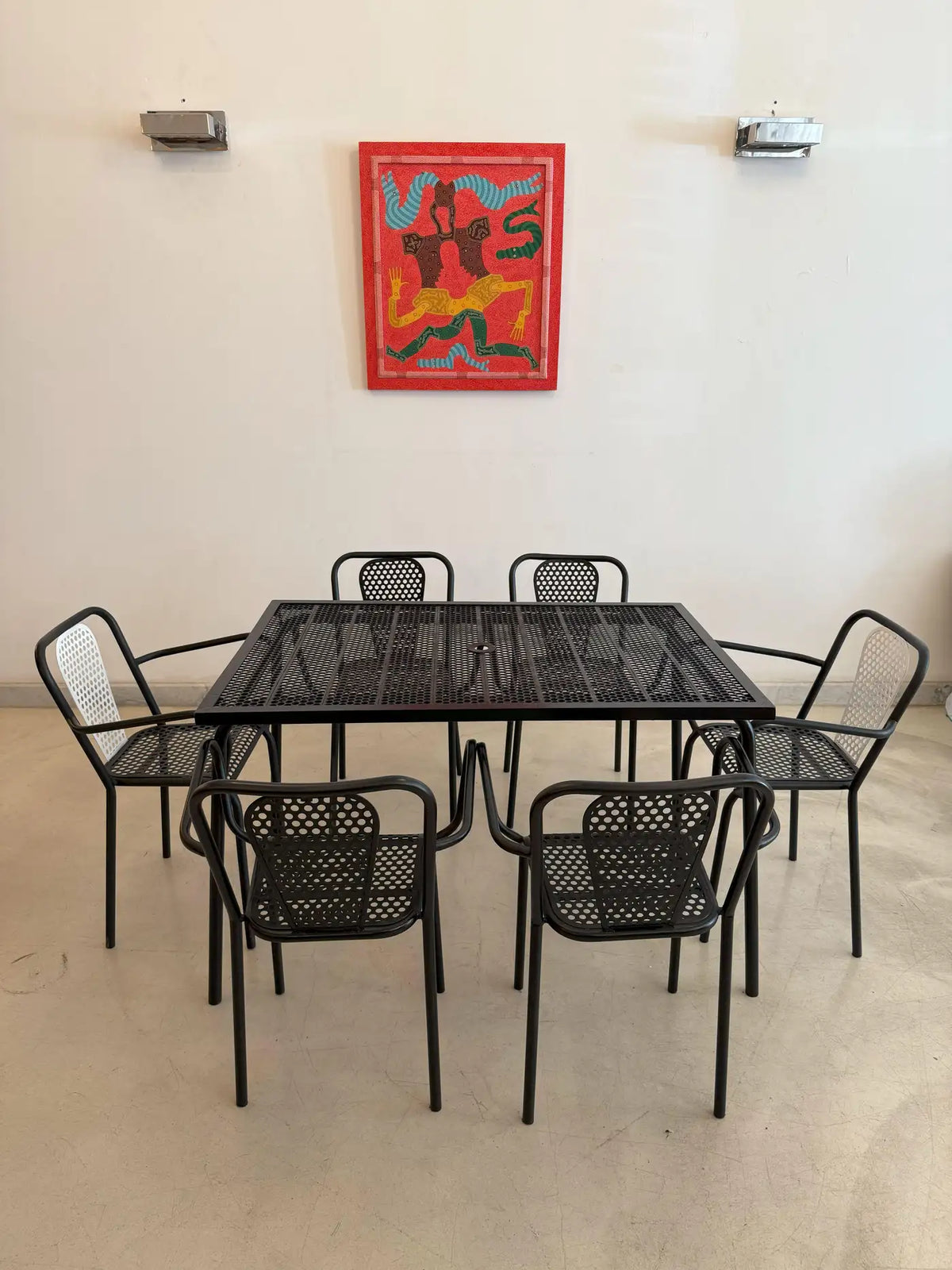 Shop French Perforated Steel Garden Table by Rene Malaval, 1950s–1979s - Spirit Gallery Vintage Furniture
