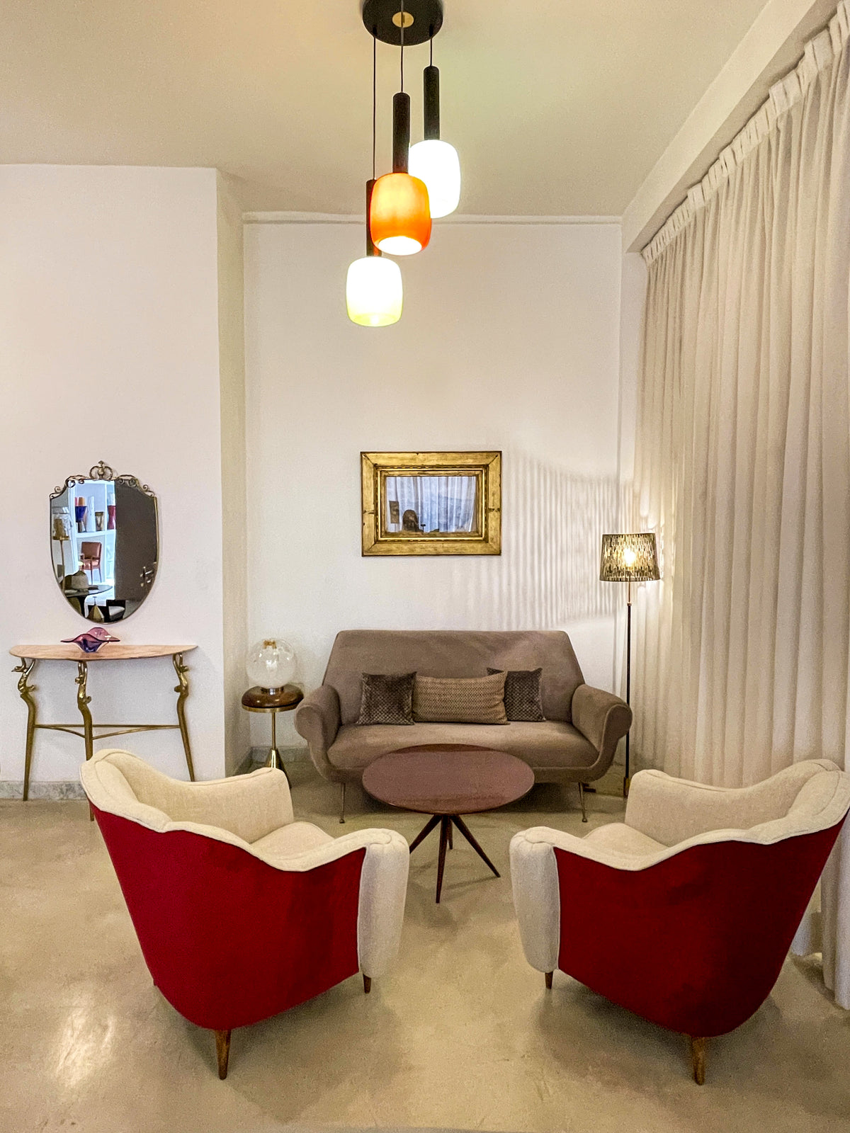 Pair of Mid-Century Modern Italian Bicolour Armchairs, Attributed to Gio Ponti
