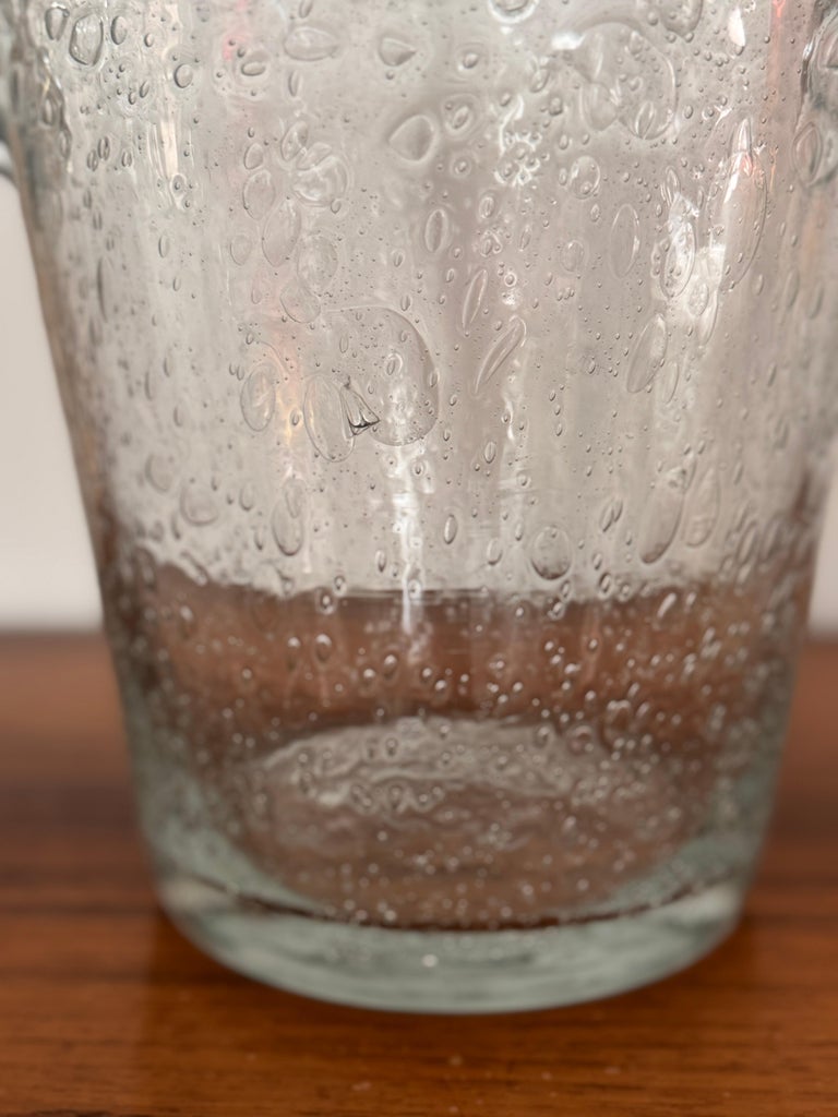French Bubbled-Glass Champagne Bucket, in the Style of Biot, 1960s