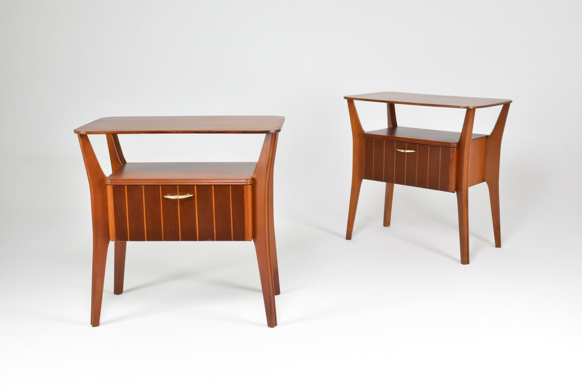 Pair of Italian Maple Nightstands Attributed to Gio Ponti for Cantu, 1950s