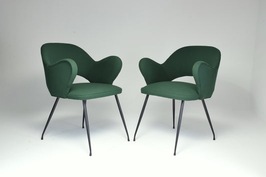 1950s Pair of Italian Green Armchairs - Spirit Gallery