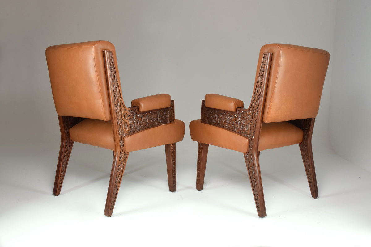 1950's Pair of Art Deco Style Sculpted Armchairs - Spirit Gallery