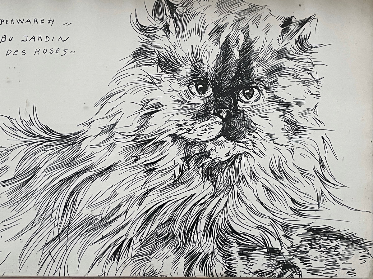 Cat Ink Paiting by Paulette Lagosse, 1969 - Spirit Gallery