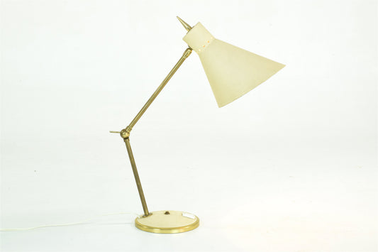 Articulating Brass and Enameled Aluminium Desk Lamp, 1960's - Spirit Gallery