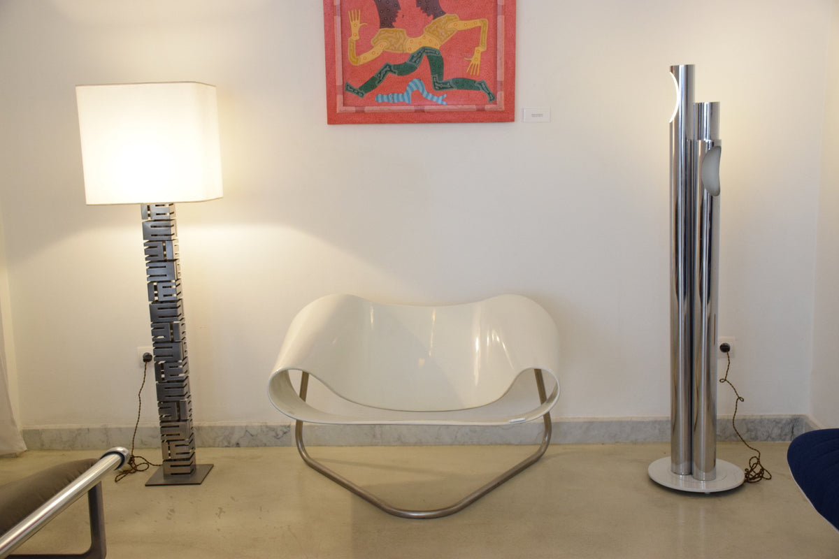 Building Metal Floor Lamp by Curtis Jere, USA, 1970's - Spirit Gallery