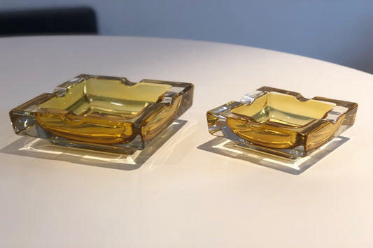 French 20th Century Vintage Glass Ashtrays, Set of Two, 1950s - Spirit Gallery