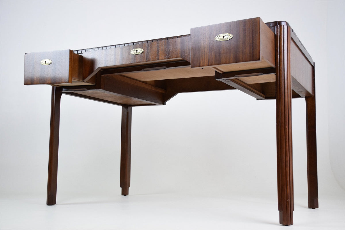 French Art Deco Desk in Zebrano Wood - Spirit Gallery