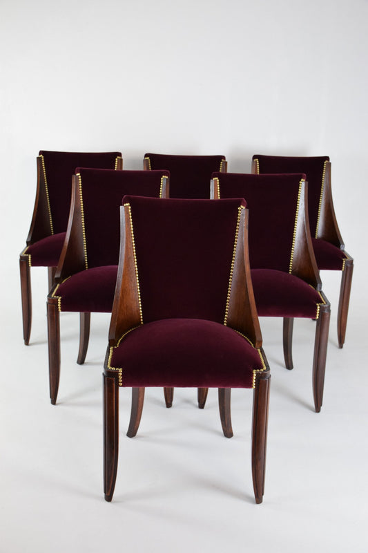 French Art Deco Dining Chairs, 1930's, Set Of 6 - Spirit Gallery