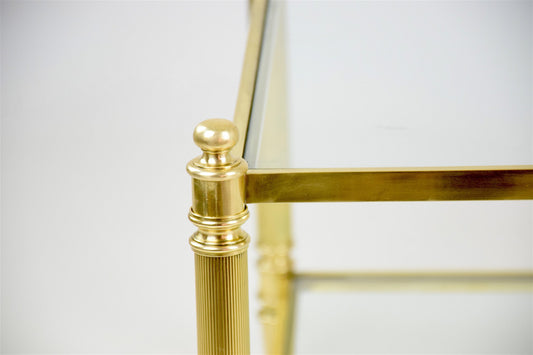 French Brass Two Tier Coffee Table, 1970's - Spirit Gallery