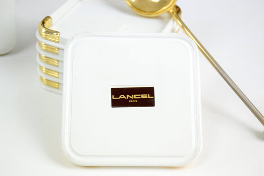 French Vintage Lancel Ice Bucket with Coasters and Spoon - Spirit Gallery