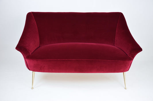 Italian Mid-Century Two-Seater Red Sofa, 1950s - Spirit Gallery