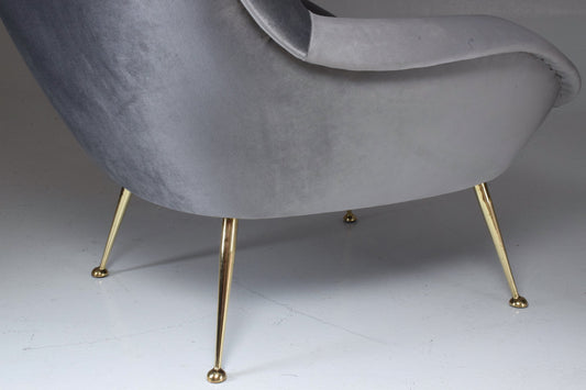 Italian Midcentury Velvet Armchairs Set by ISA Bergamo, 1950s - Spirit Gallery