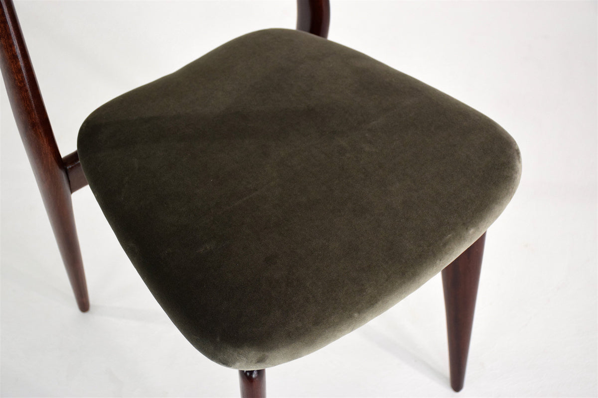 Italian Velvet Dining Chairs, Set of 8, 1950's - Spirit Gallery