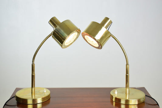 Pair of 20th Century Vintage Brass Desk Lamps, 1960's - Spirit Gallery