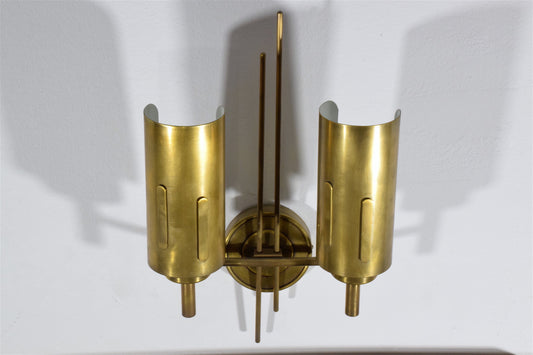 Pair of Italian Mid-Century Brass Sconces, 1950's - Spirit Gallery