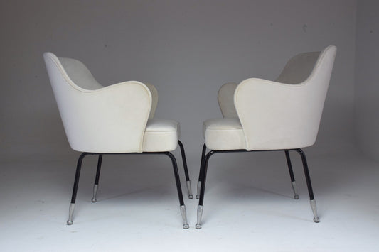 Pair of Italian Vintage Curved Armchairs, 1950's - Spirit Gallery