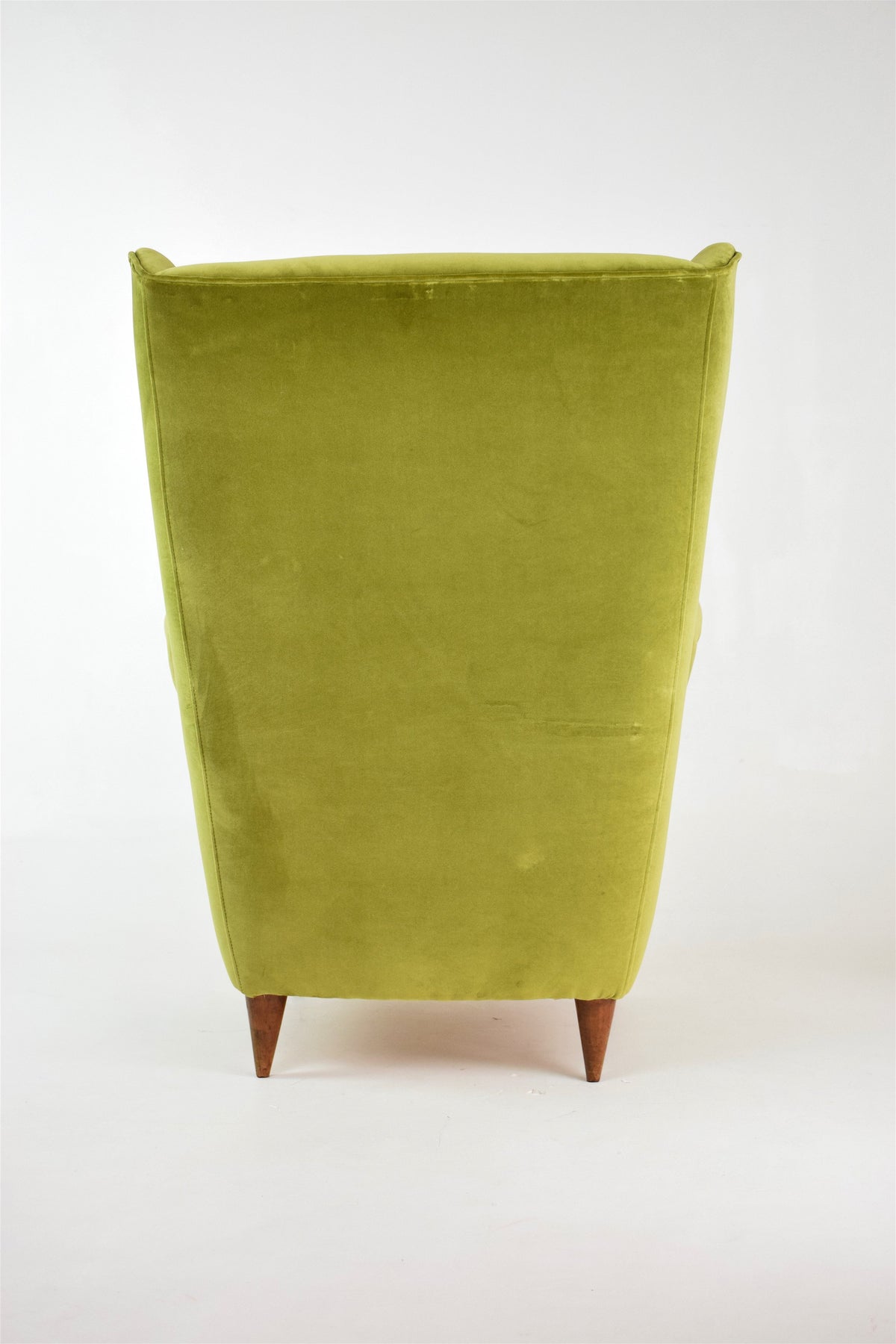 Pair of Mid-Century Italian Green Velvet Wing Armchairs, 1950s - Spirit Gallery