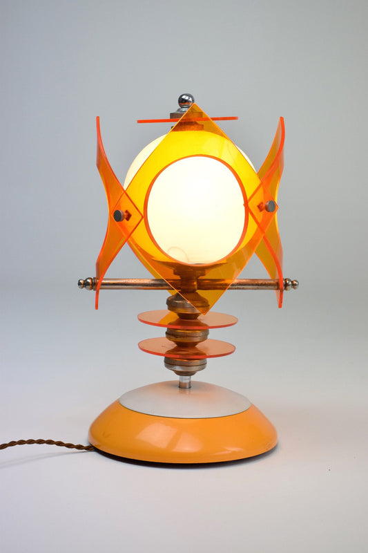 Space Age Opal Glass and Lucite Table Lamp, 1970's - Spirit Gallery