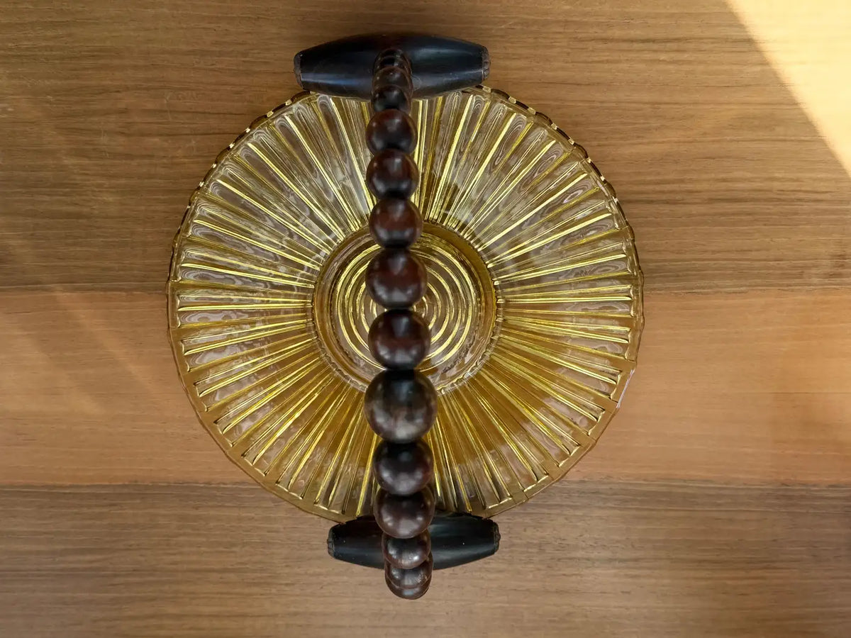 Centre de table vintage en bois de style Art déco français des années 1930
