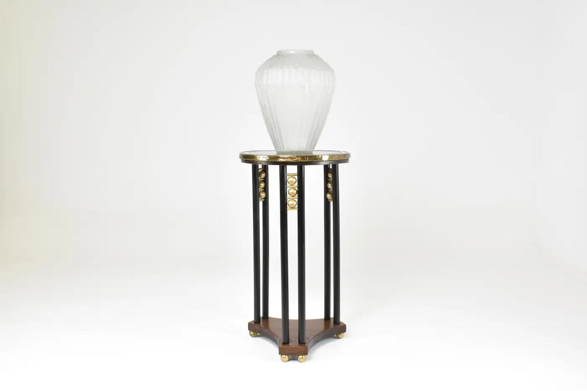 1930s French Art Deco Frosted Glass Vase by André Hunebelle