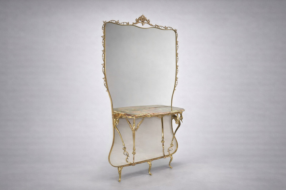 Shop 1950's Italian Console in Style of Hollywood Regency with Mirror - Spirit Gallery Vintage Furniture