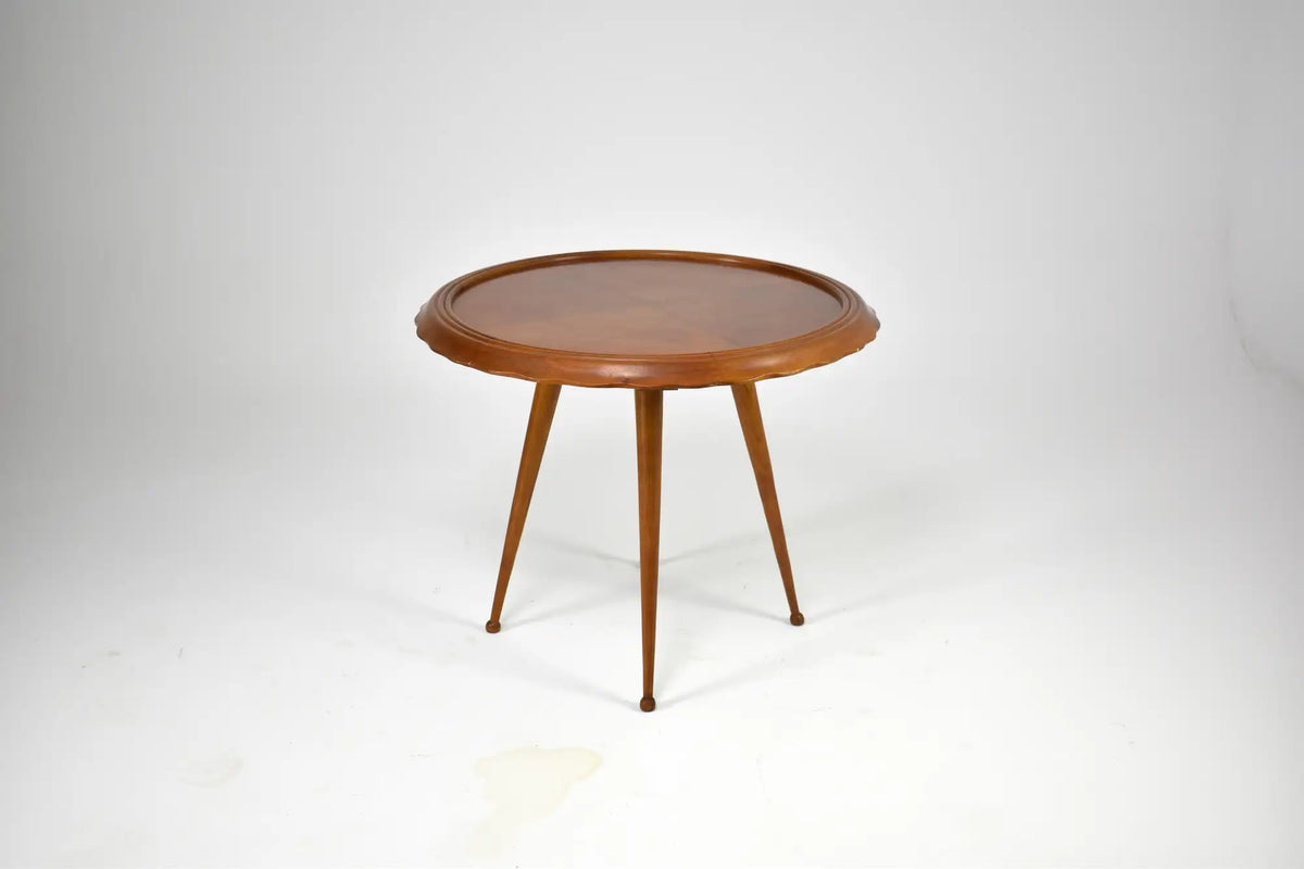 Shop Vintage Italian Scalloped Cherry Side Table Attributed to Paolo Buffa, 1950s - Spirit Gallery Vintage Furniture