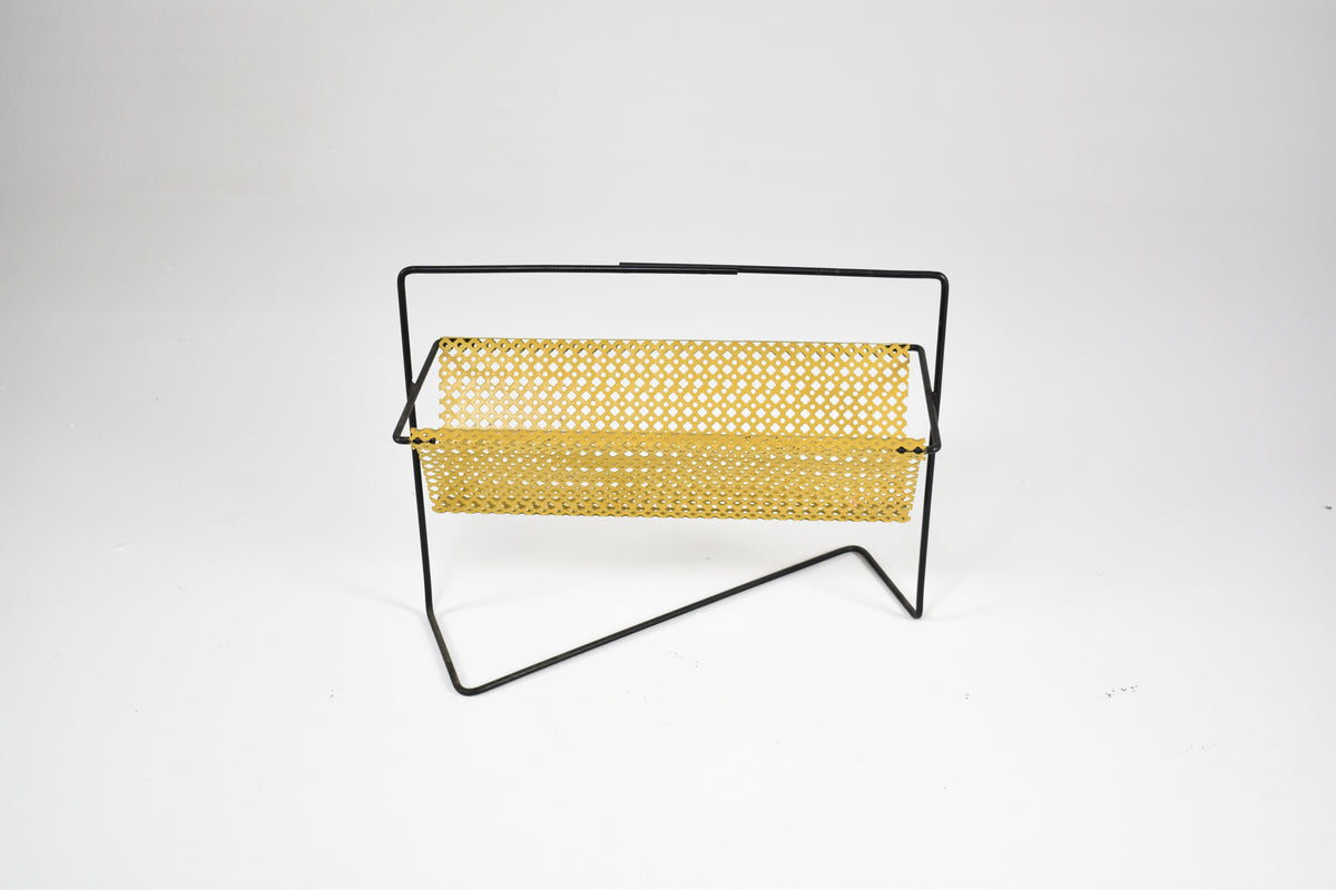 Shop 1950s–60s French Mid-Century Modern Magazine Rack in Perforated Metal - Spirit Gallery Vintage Furniture