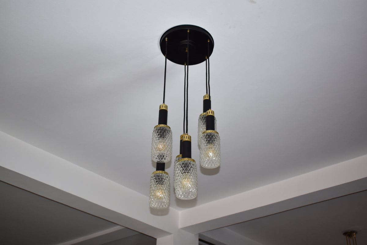 Shop 1960's 6 Light Glass Pendant by Stilnovo - Spirit Gallery Vintage Furniture