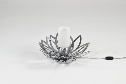 Lampe Fleur en Inox Années 70 par Jacqueline Trocmé