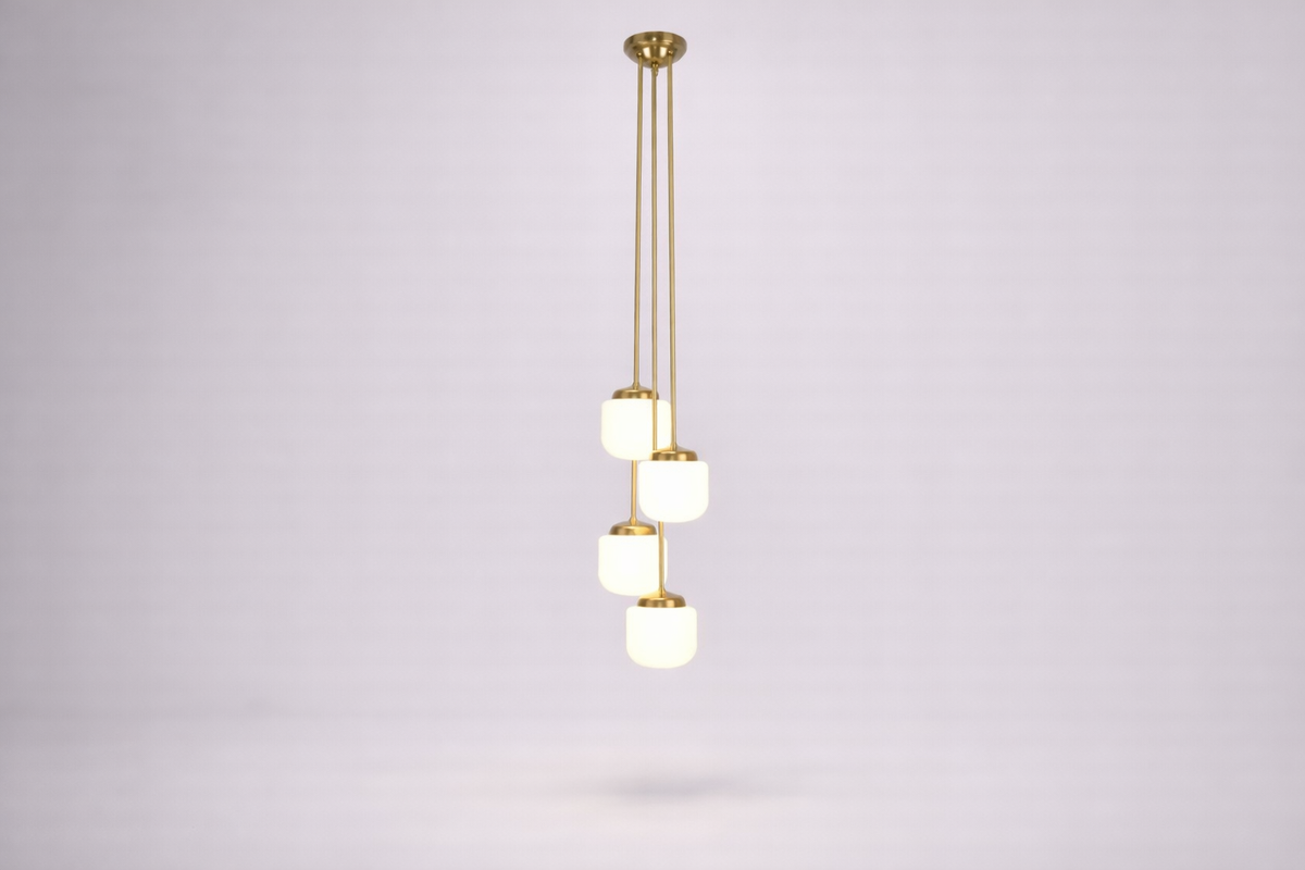 Shop 1970s Italian Four Light Opaline Glass Pendant - Spirit Gallery Vintage Furniture