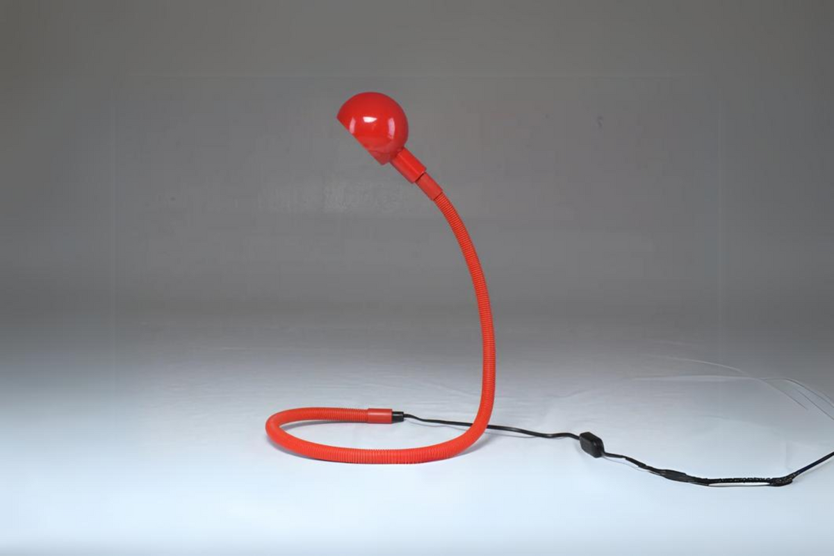 Shop Italian Red Vintage Hebi Table Lamp by Isao Hosoe for Valenti Luce, 1970s - Spirit Gallery Vintage Furniture