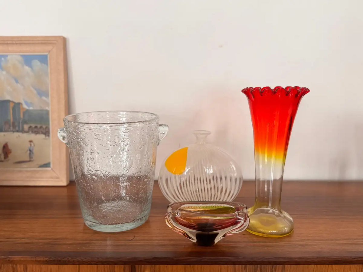 Art Nouveau Amberina Glass Trumpet Vase, c. 1890–1910