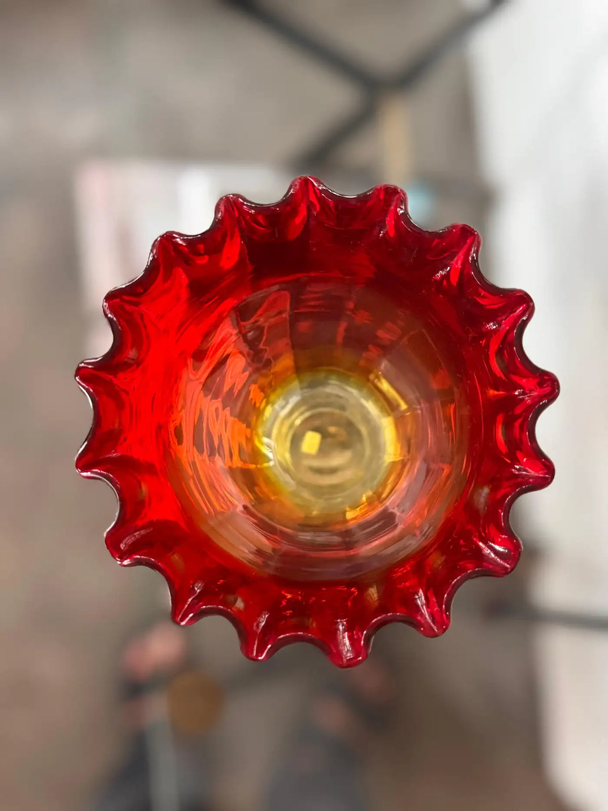Art Nouveau Amberina Glass Trumpet Vase, c. 1890–1910