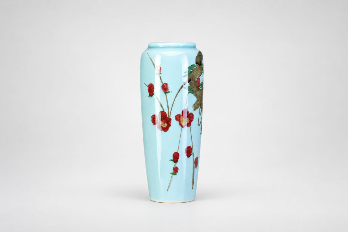 Chinese Hand-Painted Ceramic Vase, 1970s
