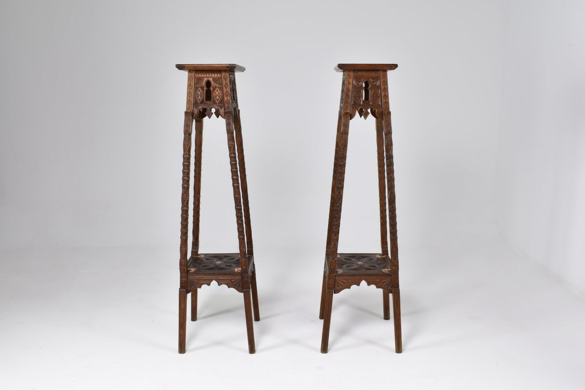 Shop Exquisite Pair of 1930's Moorish Pedestal tables - Spirit Gallery Vintage Furniture