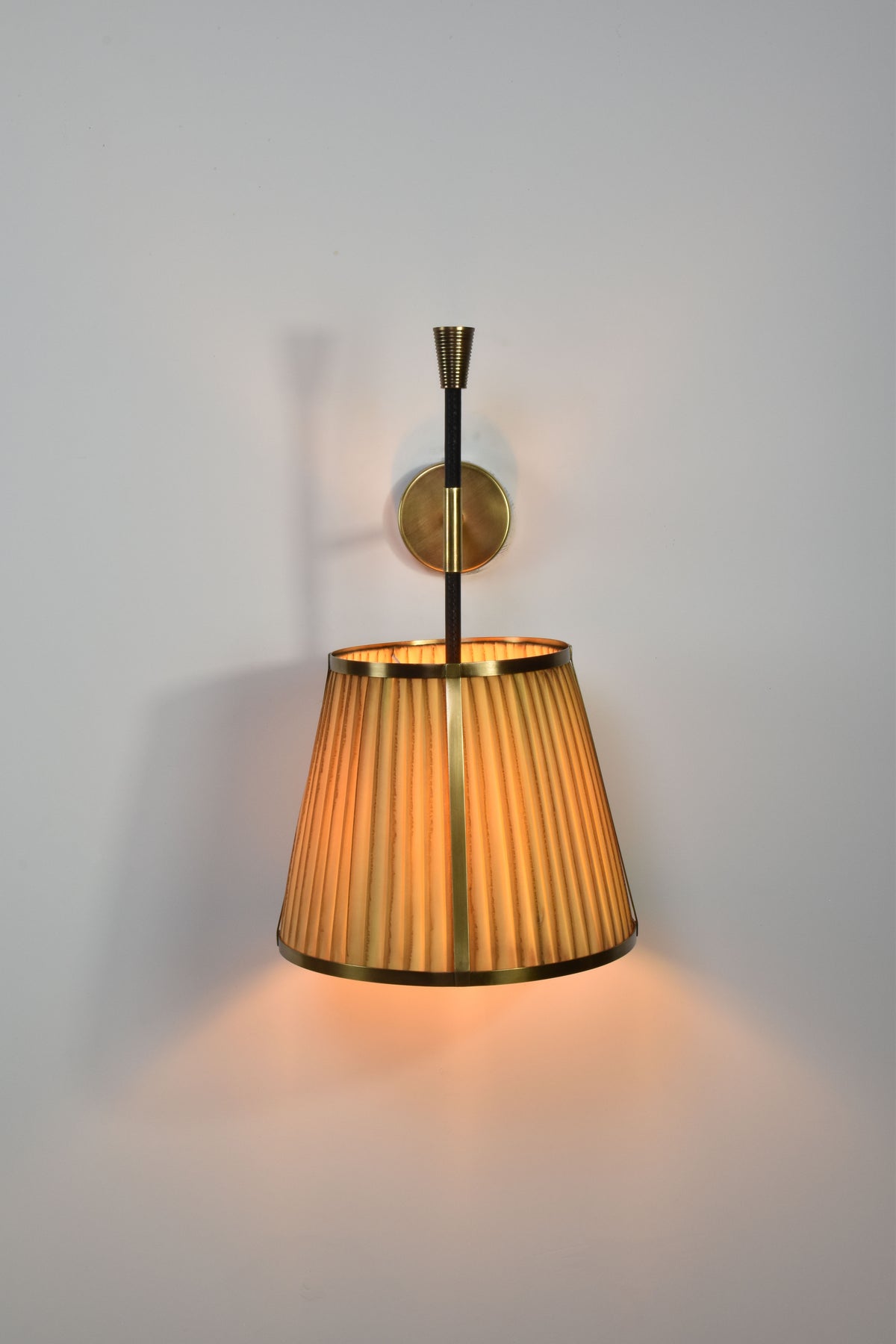 Shop Caeli-W4 Brass and Fabric Sconce, JAS - Spirit Gallery Vintage Furniture