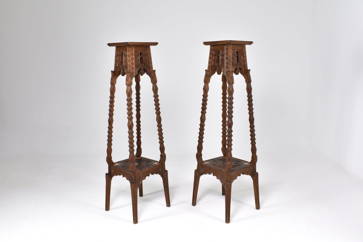 Shop Exquisite Pair of 1930's Moorish Pedestal tables - Spirit Gallery Vintage Furniture