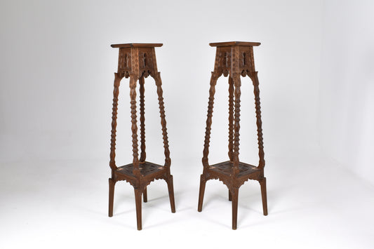 Shop Exquisite Pair of 1930's Moorish Pedestal tables - Spirit Gallery Vintage Furniture