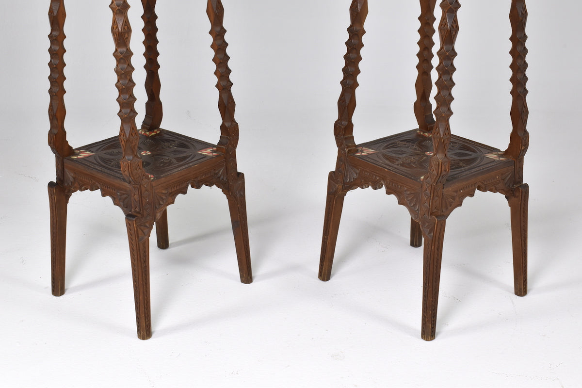 Shop Exquisite Pair of 1930's Moorish Pedestal tables - Spirit Gallery Vintage Furniture