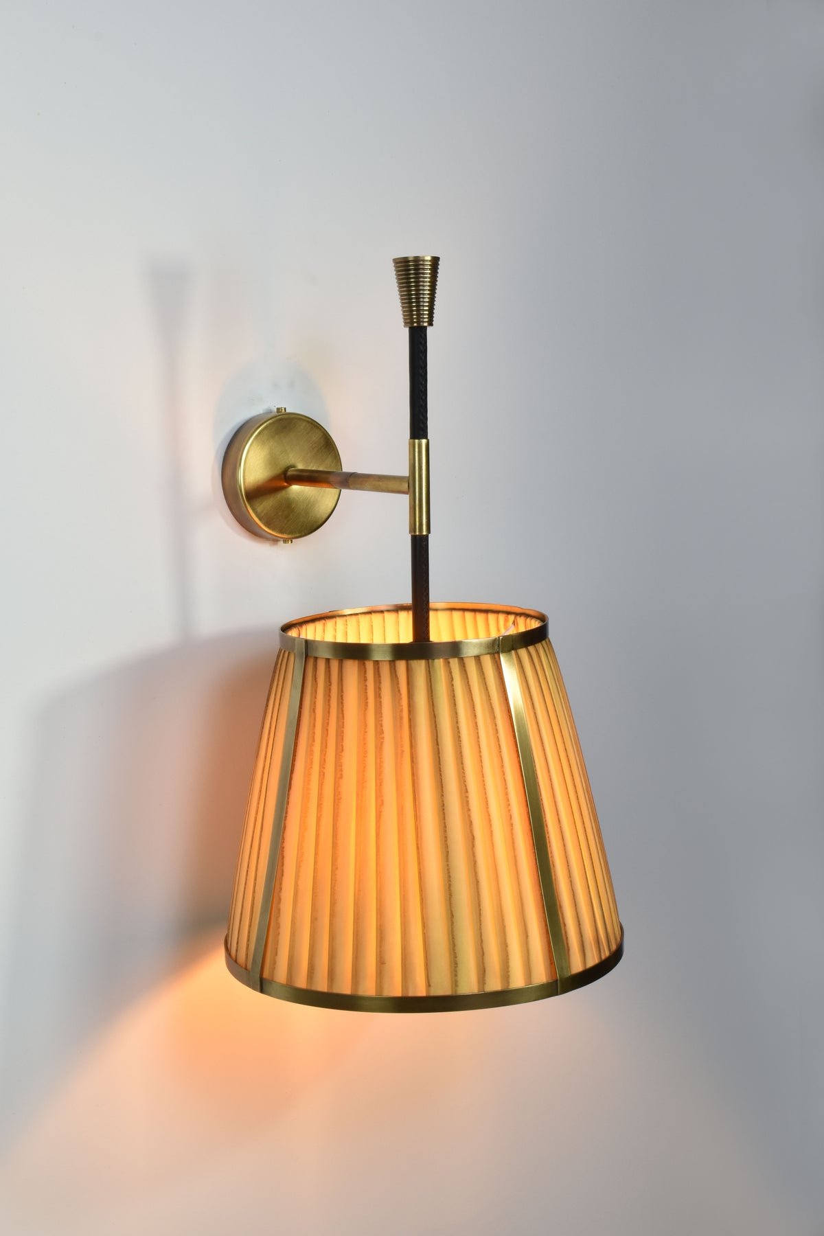 Shop Caeli-W4 Brass and Fabric Sconce, JAS - Spirit Gallery Vintage Furniture