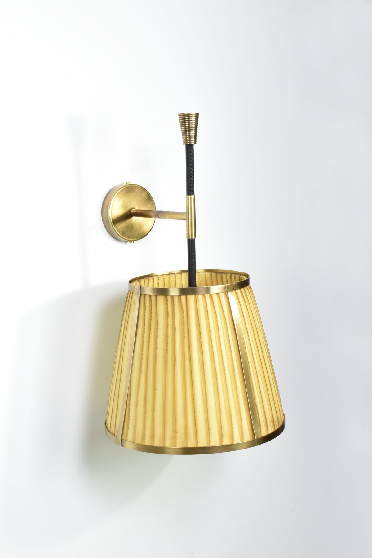 Shop Caeli-W4 Brass and Fabric Sconce, JAS - Spirit Gallery Vintage Furniture