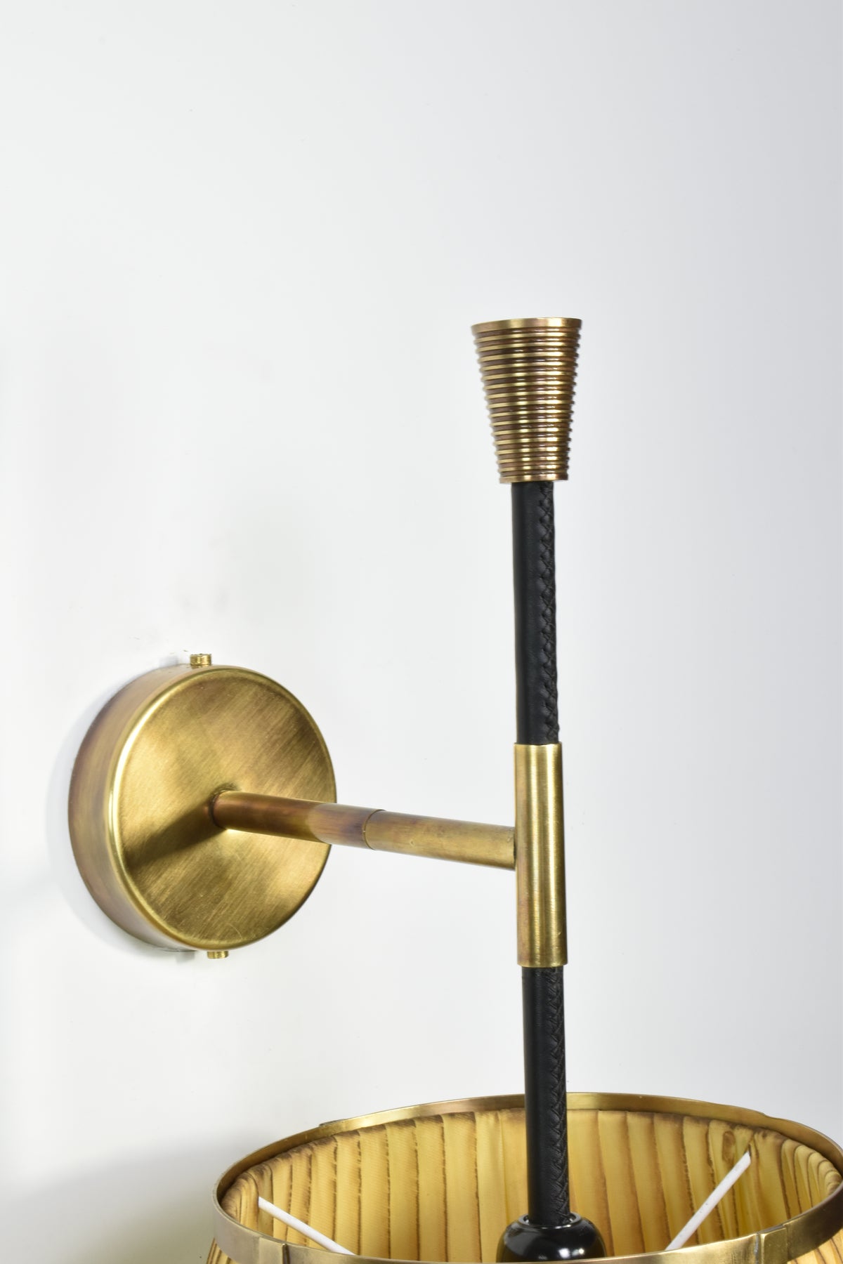 Shop Caeli-W4 Brass and Fabric Sconce, JAS - Spirit Gallery Vintage Furniture