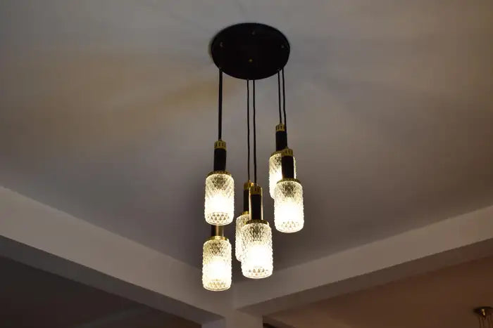 Shop 1960's 6 Light Glass Pendant by Stilnovo - Spirit Gallery Vintage Furniture