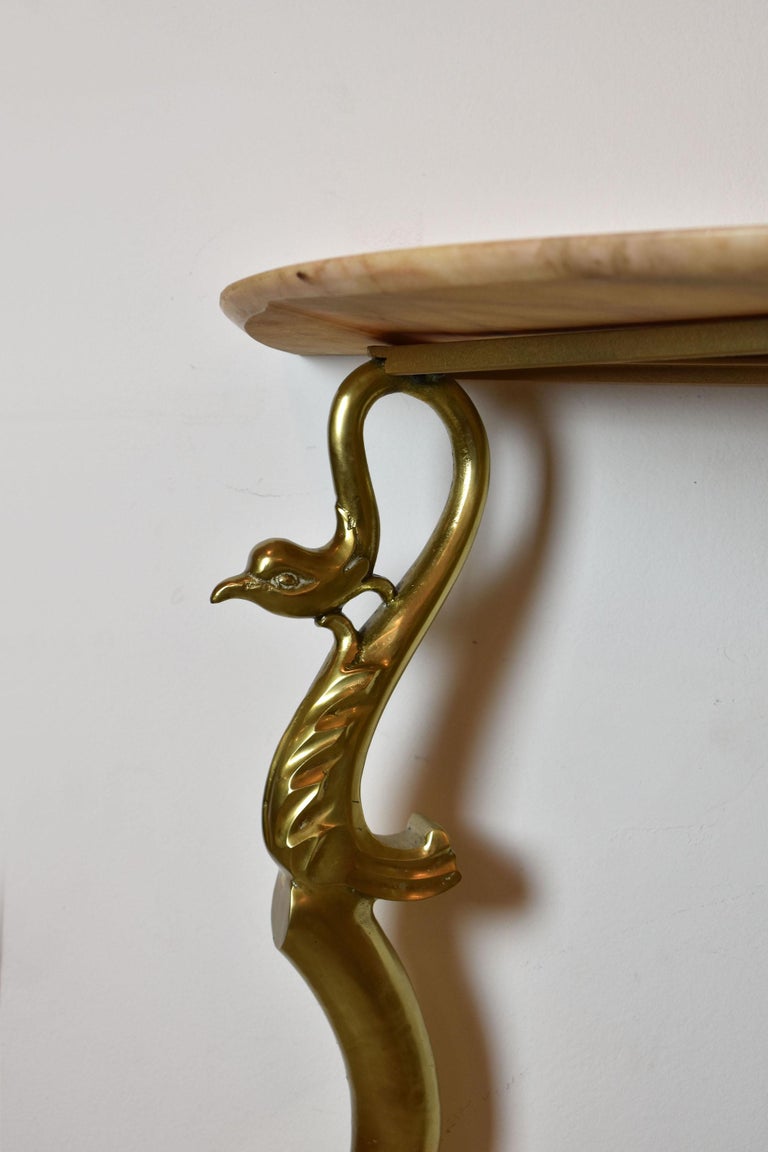 Shop 1950's Italian Brass Marble Console with Mirror - Spirit Gallery Vintage Furniture