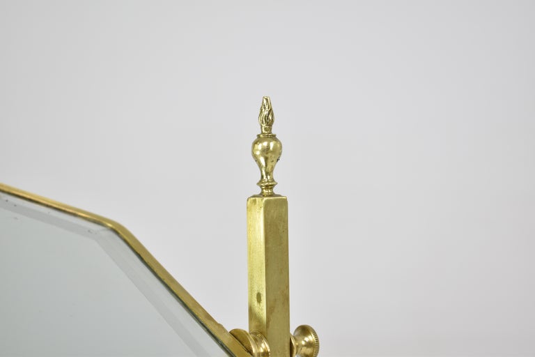1930's French Adjustable Frame Brass Table Mirror